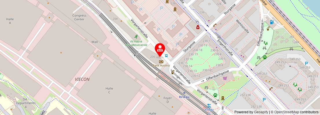 Street map section around the address