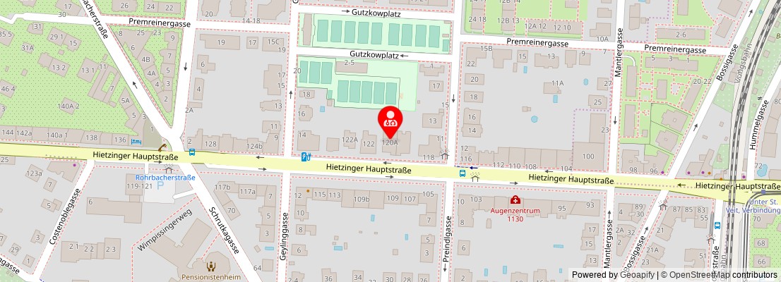 Street map section around the address