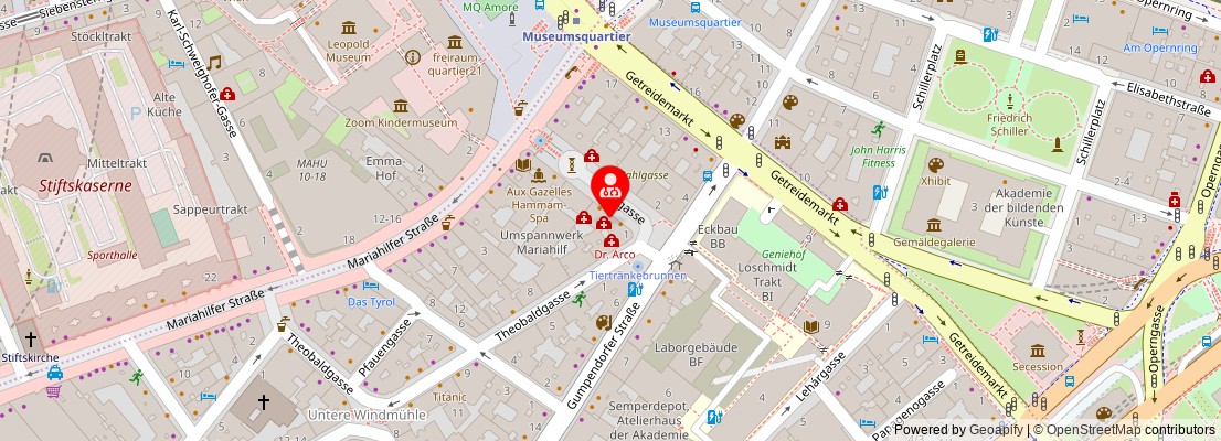 Street map section around the address