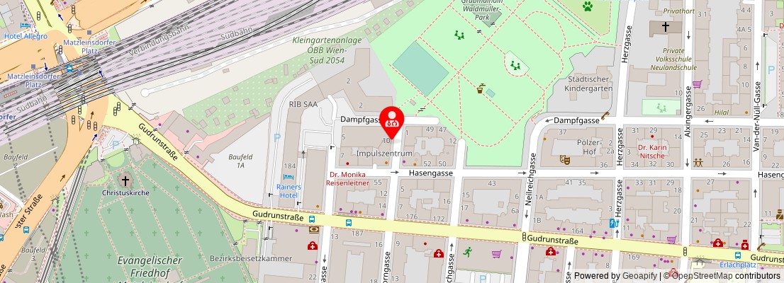 Street map section around the address