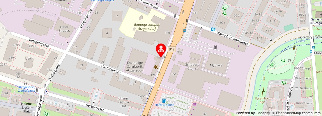 Street map section around the address