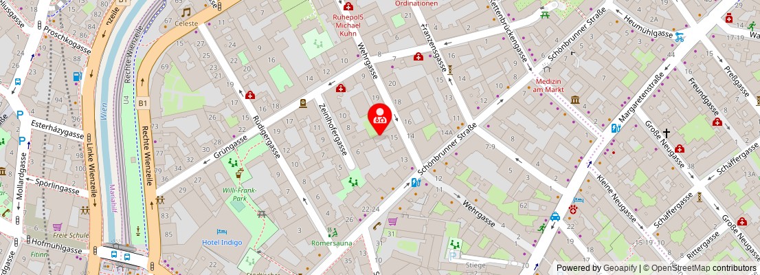 Street map section around the address