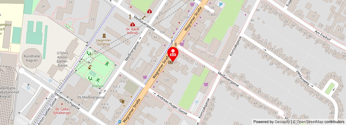 Street map section around the address