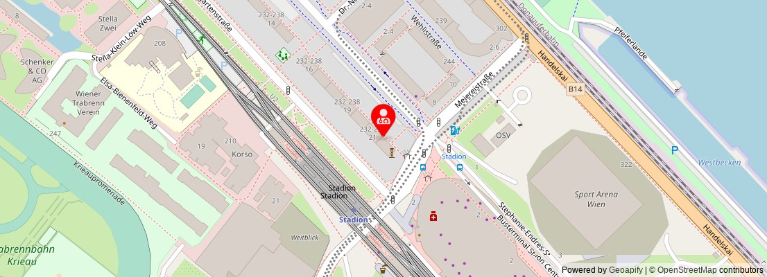 Street map section around the address