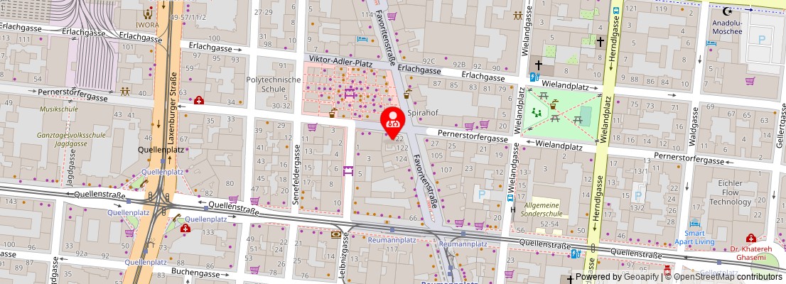 Street map section around the address