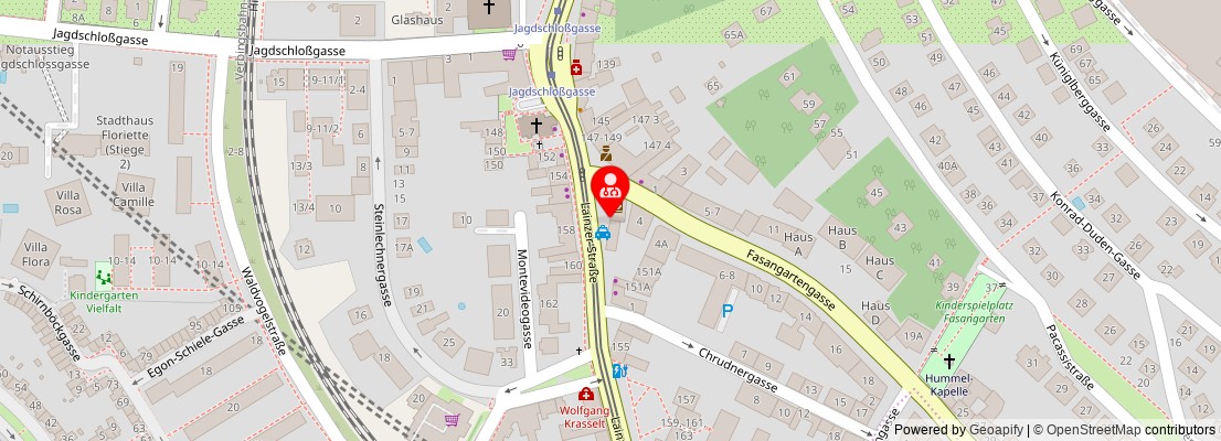 Street map section around the address