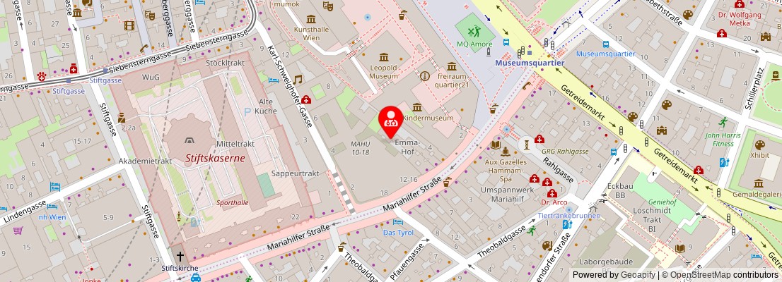 Street map section around the address