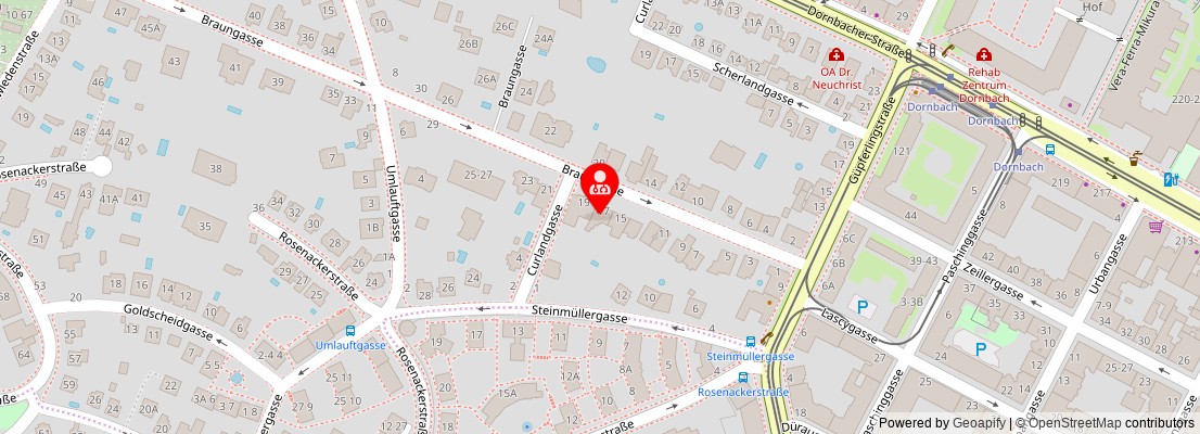 Street map section around the address