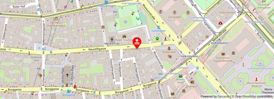 Street map section around the address