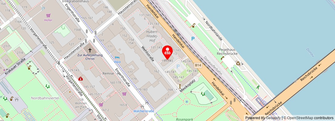 Street map section around the address