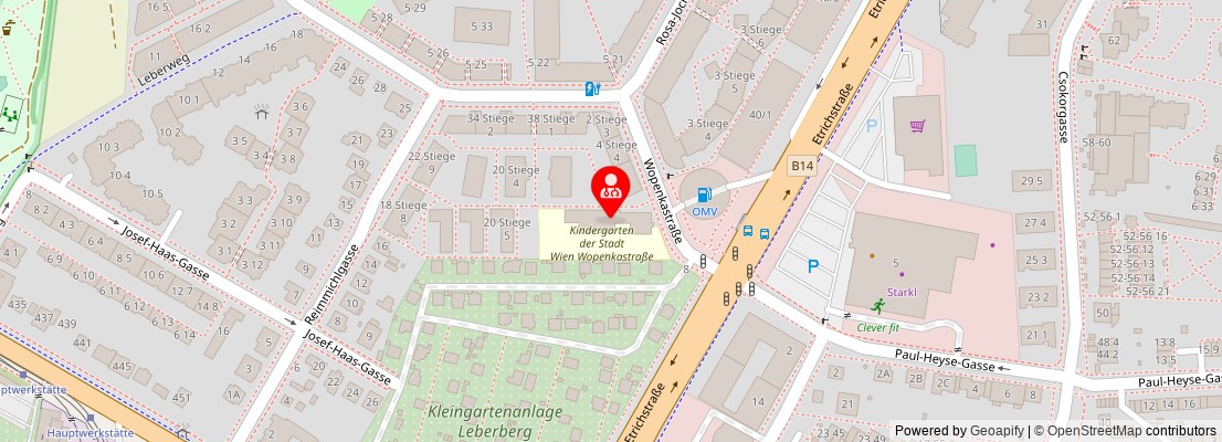 Street map section around the address