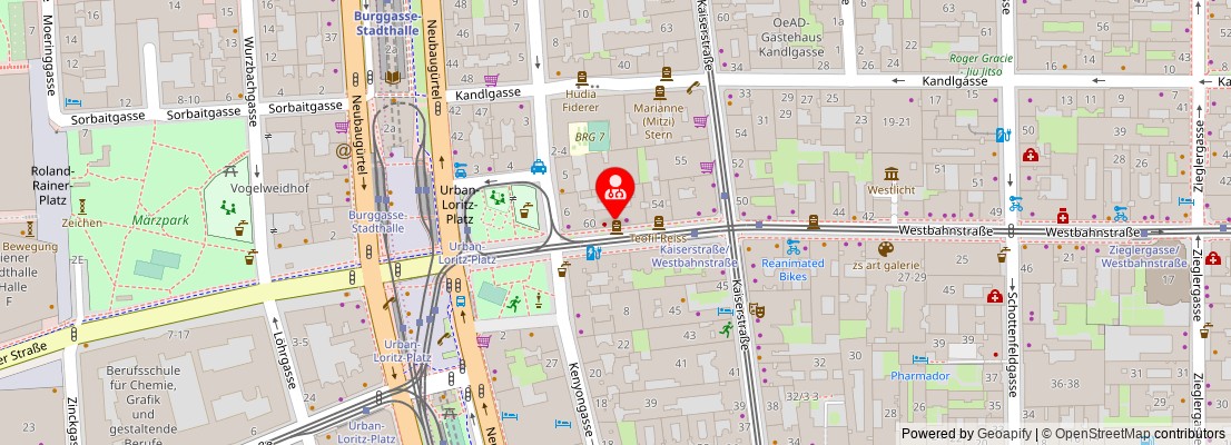 Street map section around the address