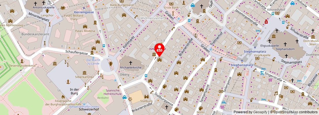 Street map section around the address