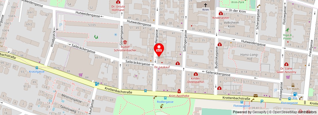 Street map section around the address