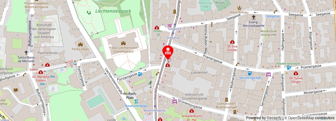 Street map section around the address