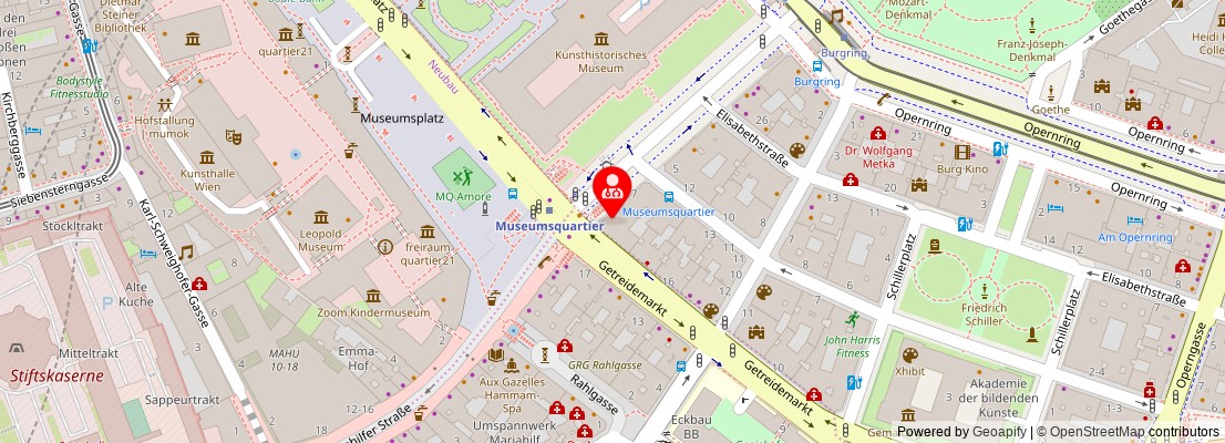 Street map section around the address