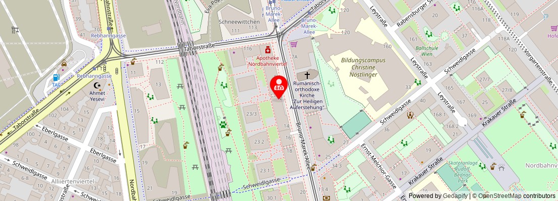 Street map section around the address