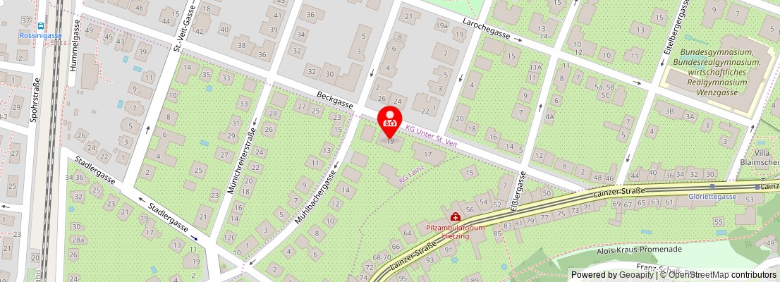 Street map section around the address