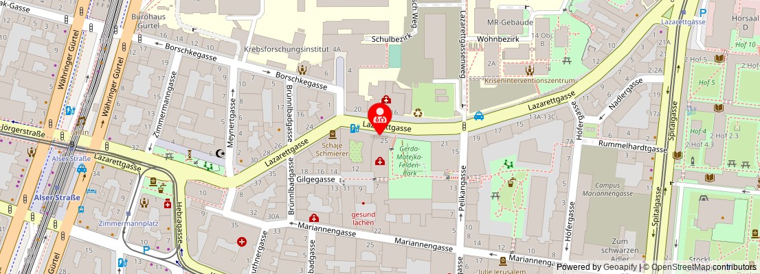 Street map section around the address
