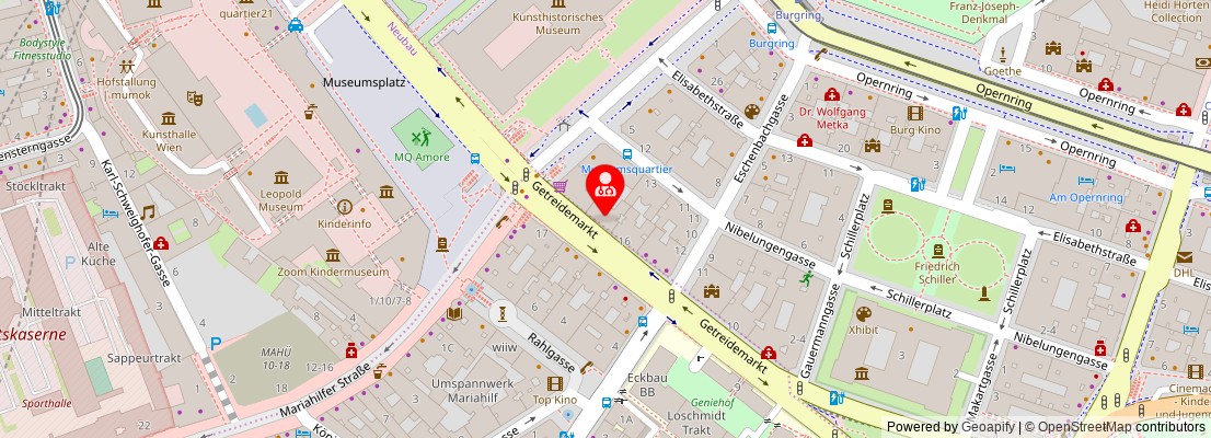Street map section around the address