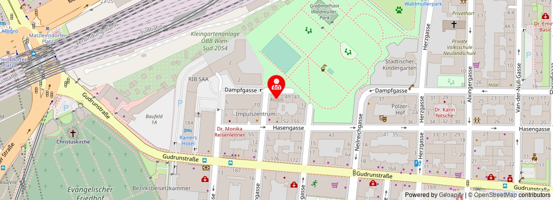 Street map section around the address