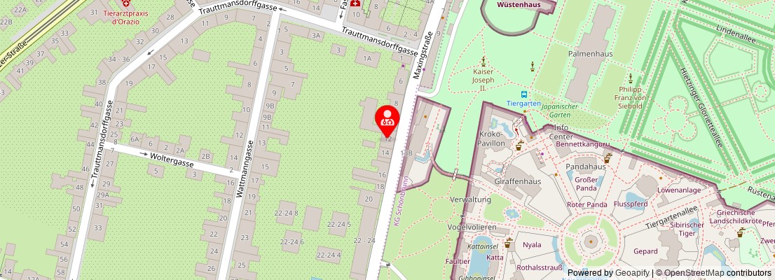 Street map section around the address