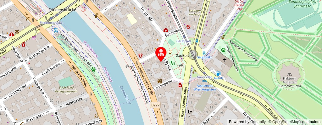 Street map section around the address
