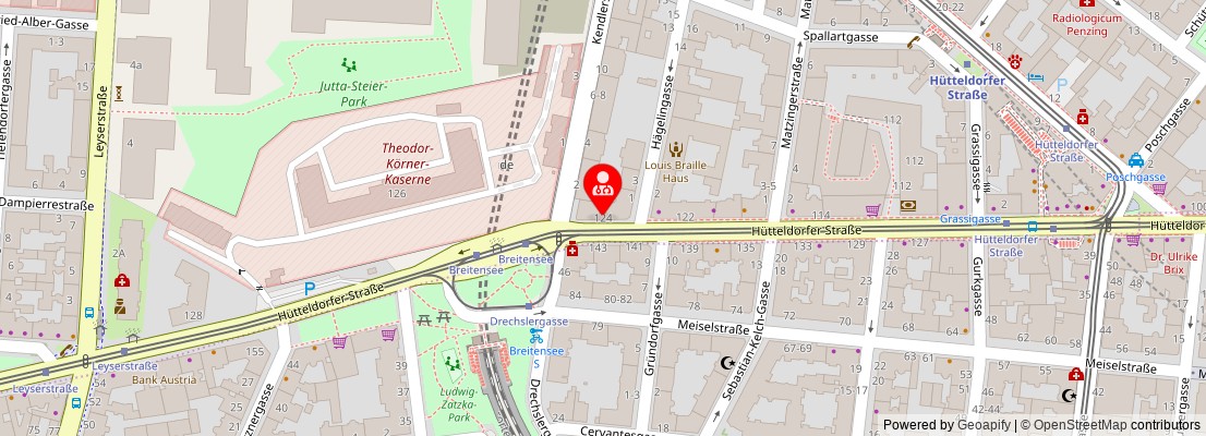Street map section around the address