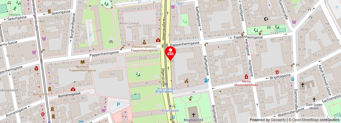 Street map section around the address
