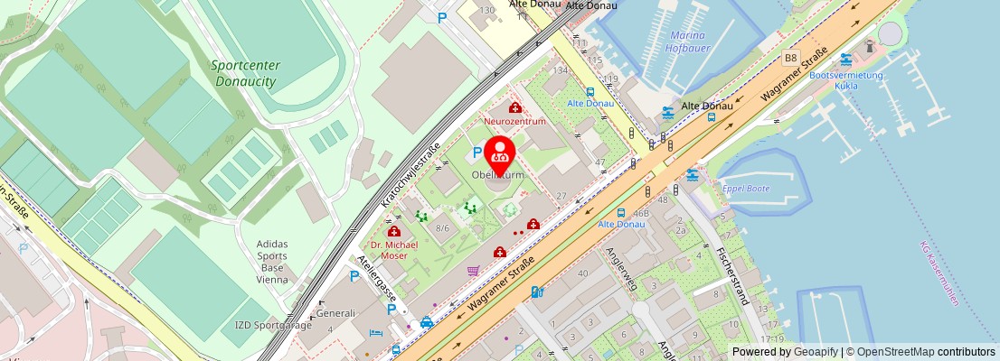 Street map section around the address