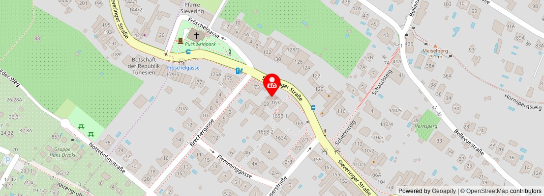 Street map section around the address