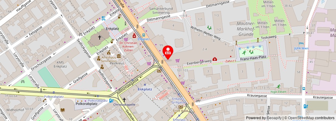 Street map section around the address