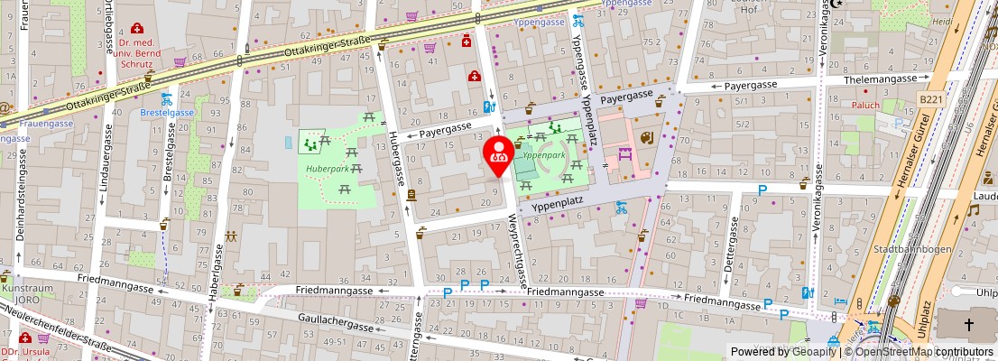 Street map section around the address