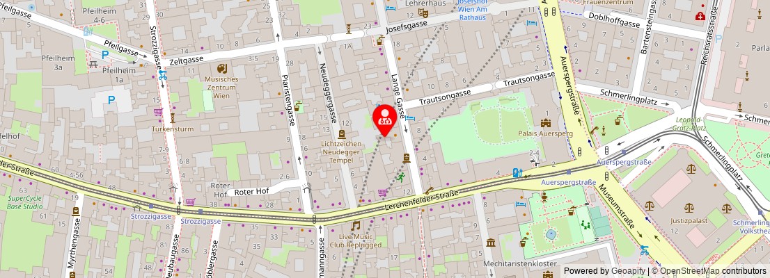 Street map section around the address