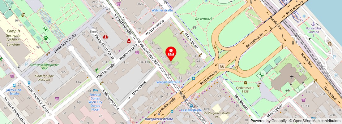 Street map section around the address