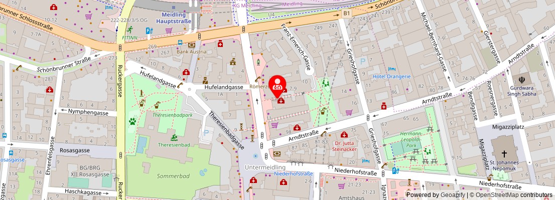 Street map section around the address