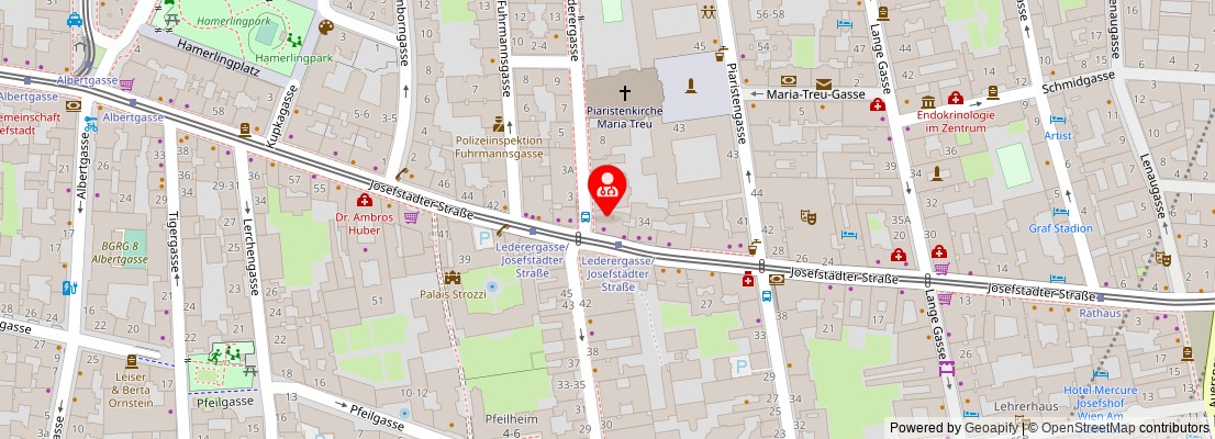Street map section around the address
