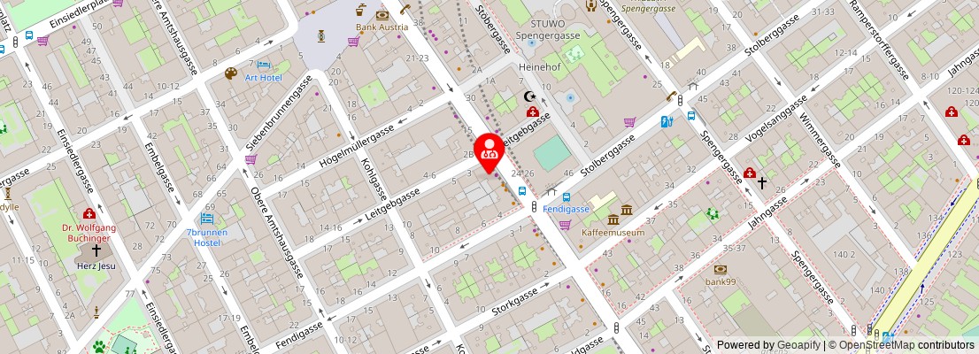 Street map section around the address