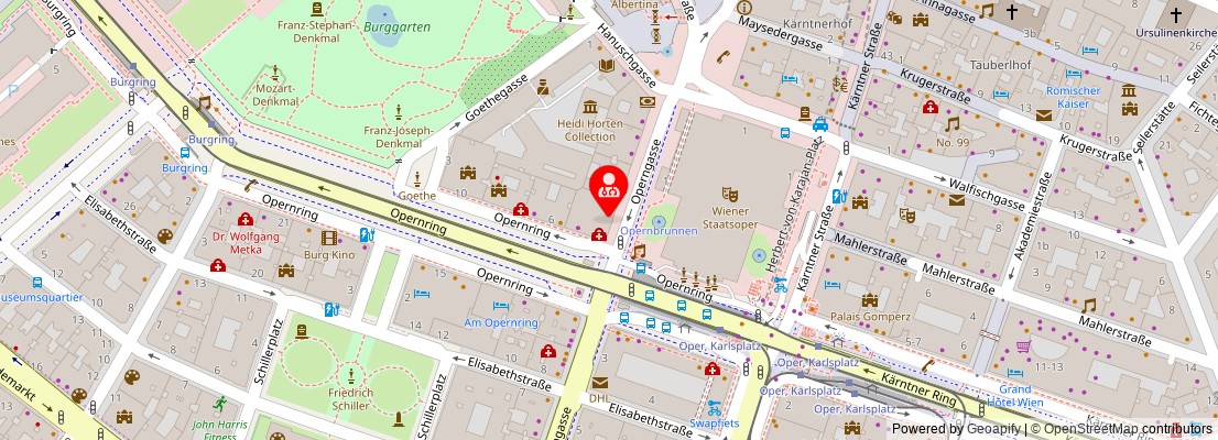 Street map section around the address