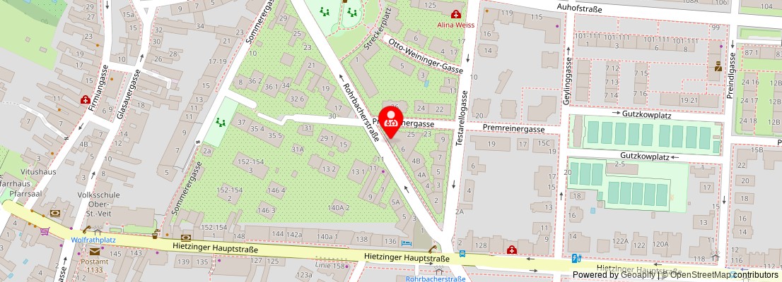 Street map section around the address