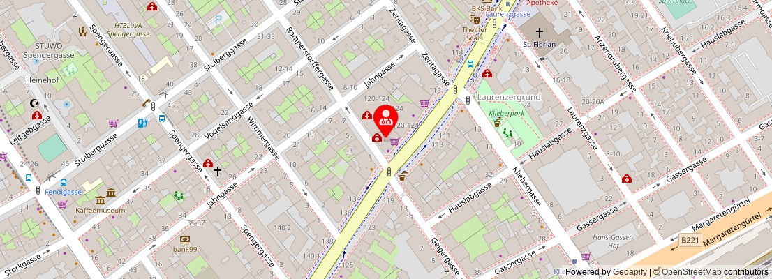 Street map section around the address