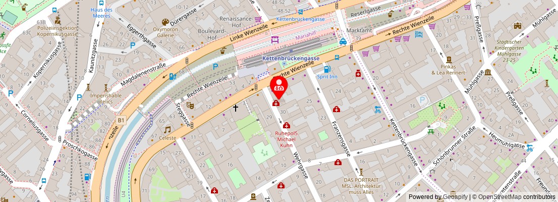 Street map section around the address