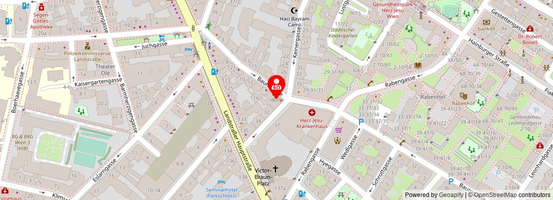 Street map section around the address