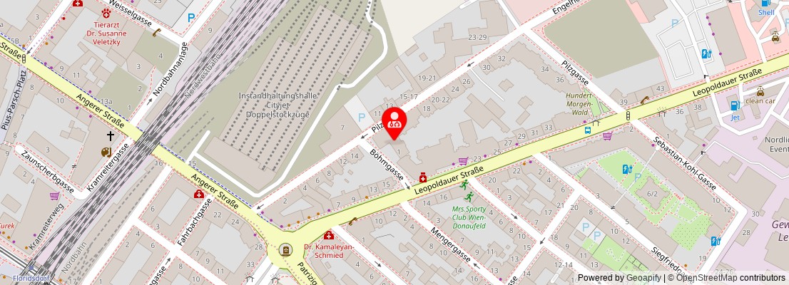 Street map section around the address