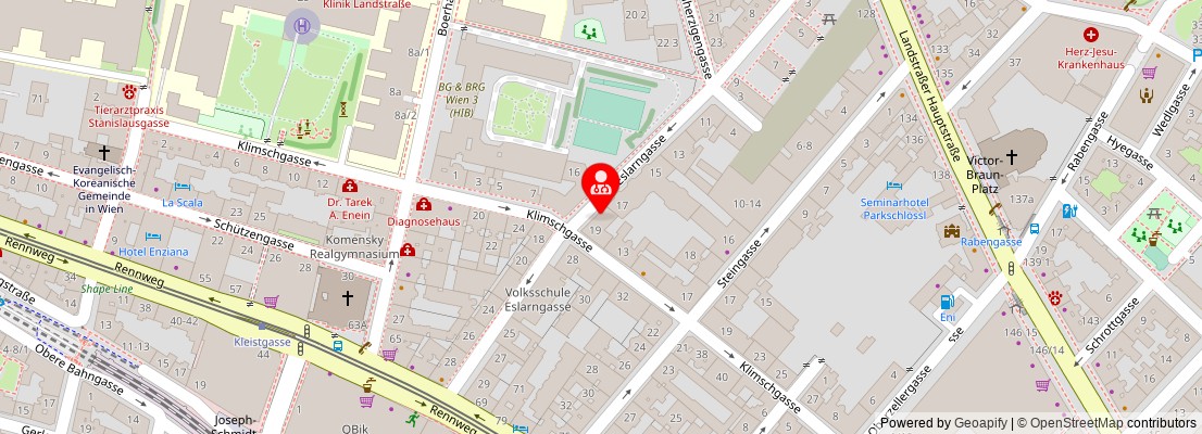 Street map section around the address