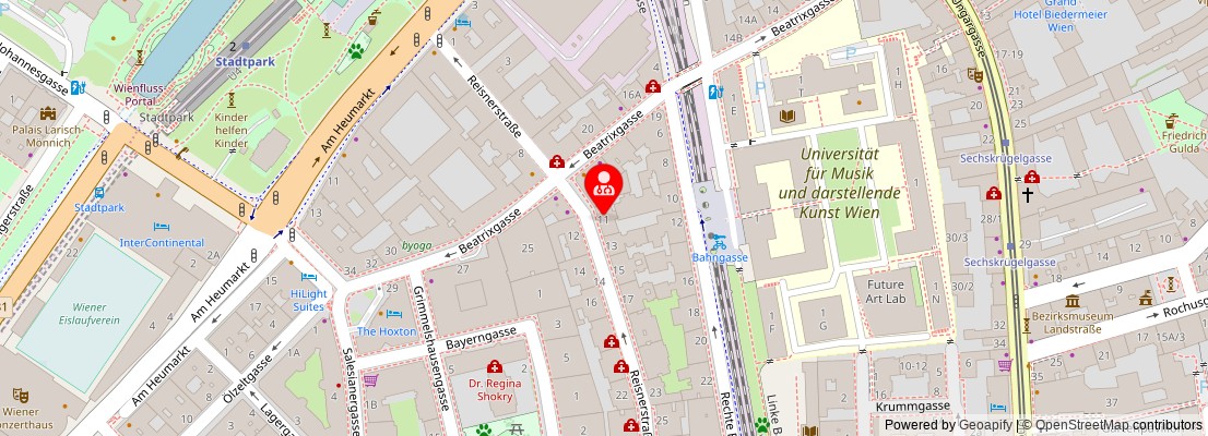 Street map section around the address