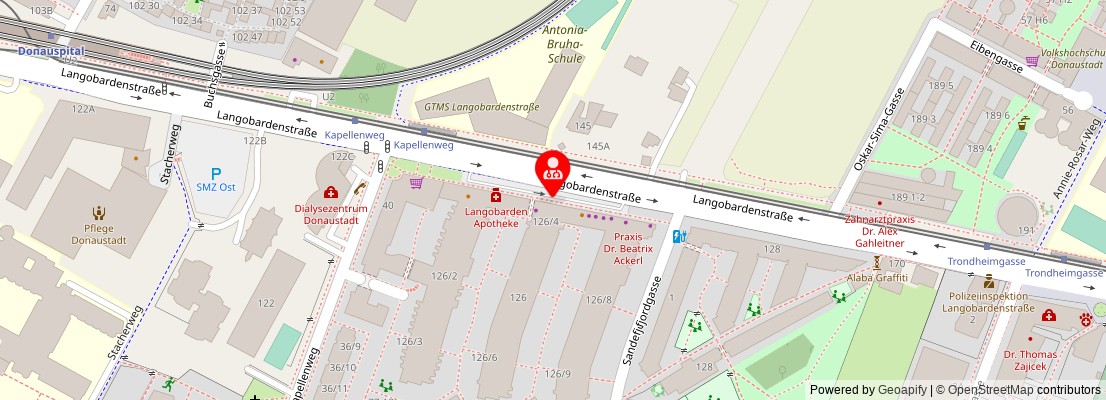 Street map section around the address