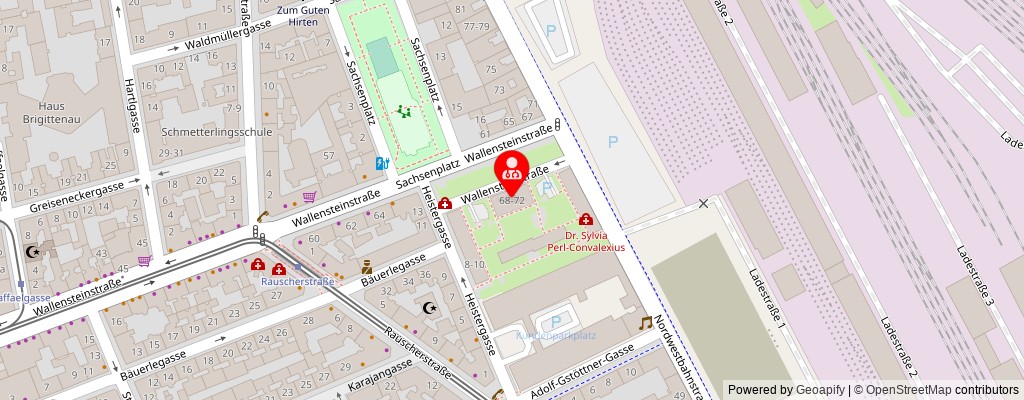 Street map section around the address