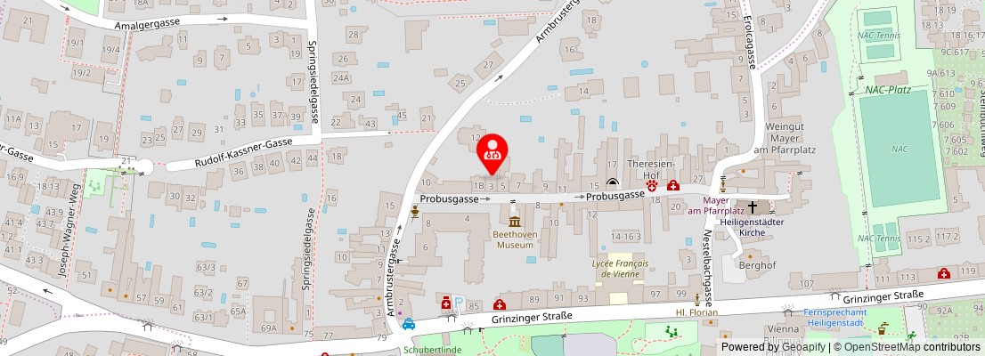 Street map section around the address