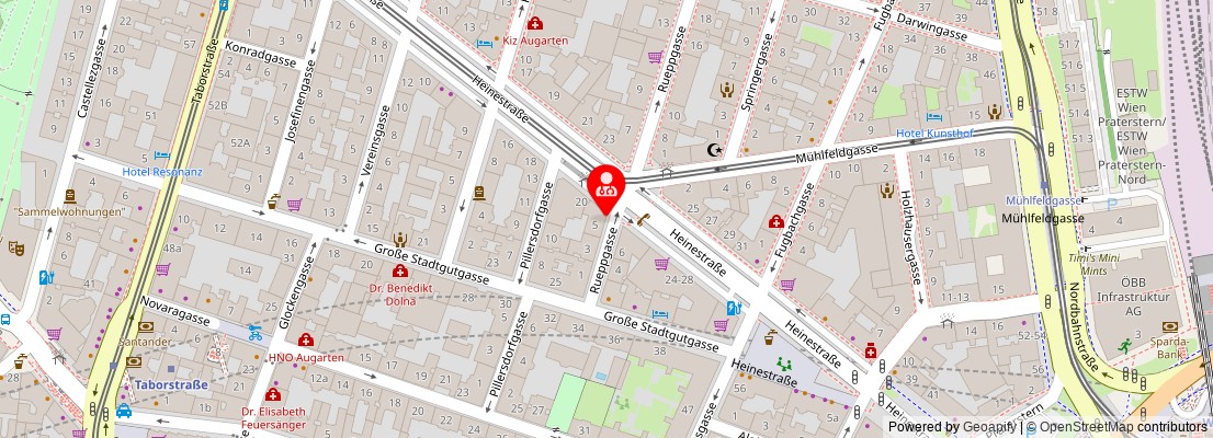 Street map section around the address